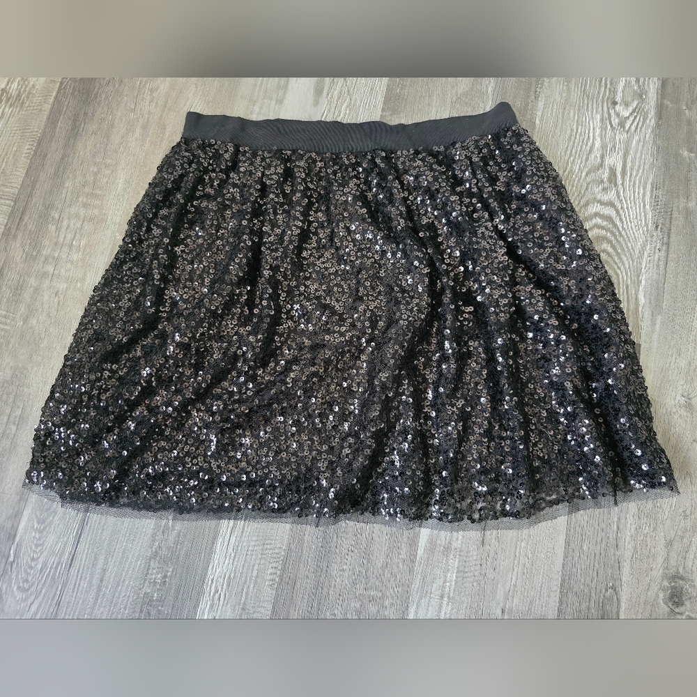 J. Crew "Starry Night" Sequin Mini Skirt Black, 2